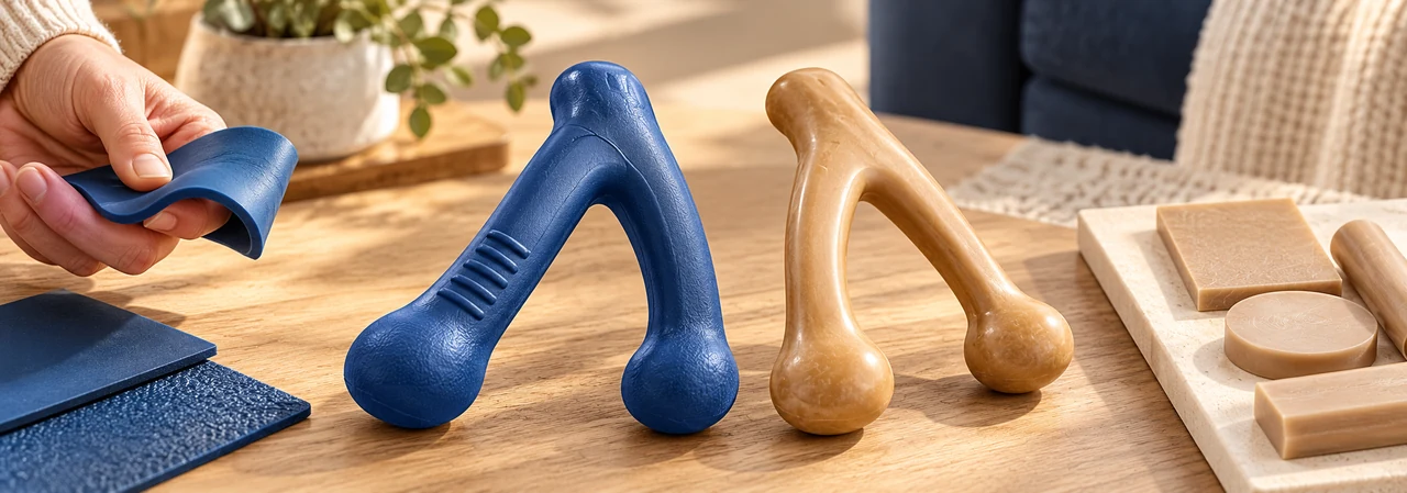 Natural rubber and nylon chew toys