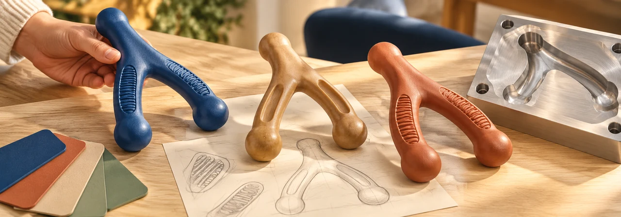 Custom chew toy shapes and textures