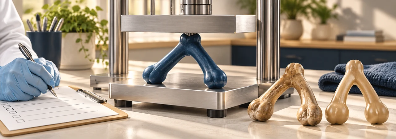 Durability testing of dog chew toys