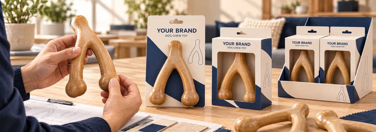 Quality inspection and retail packaging for dog chew toys