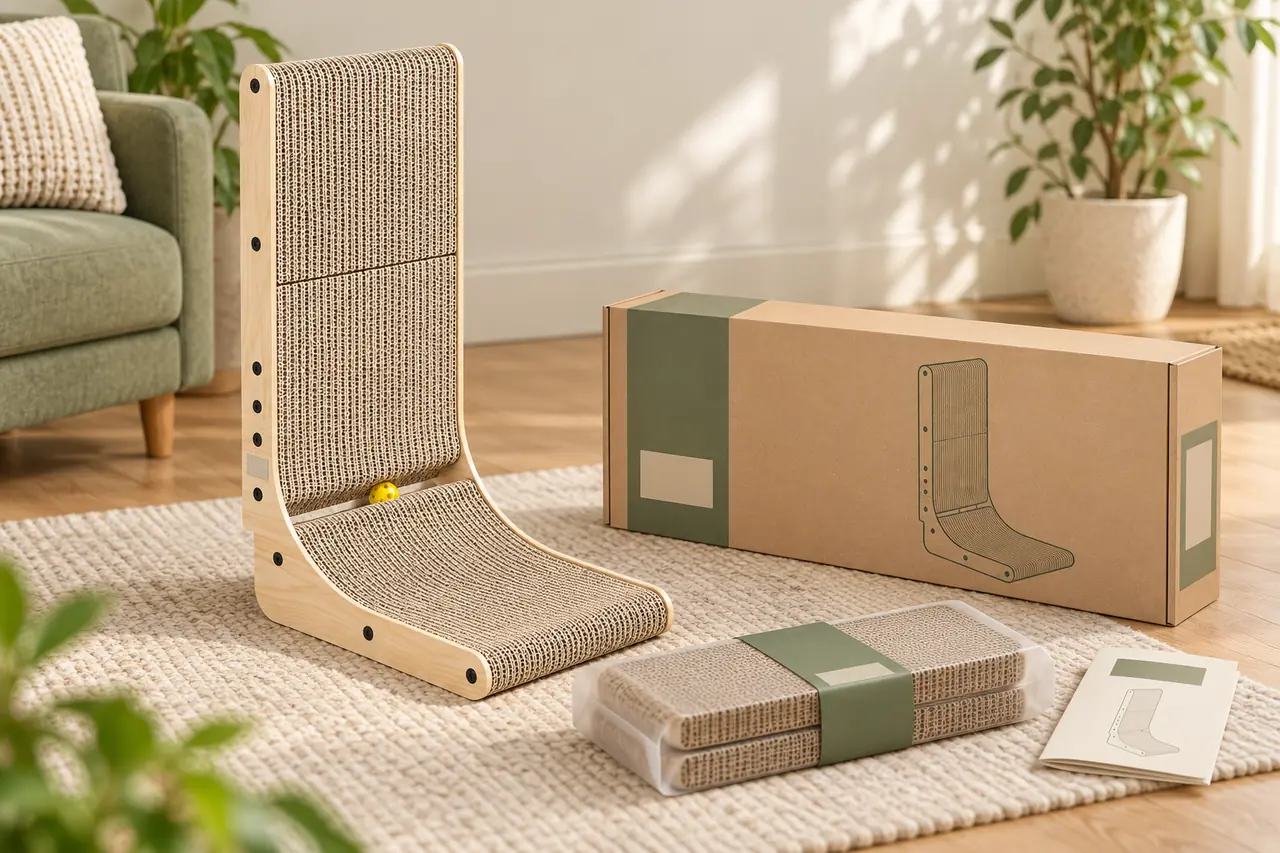 Private-label cat scratcher and retail packaging options