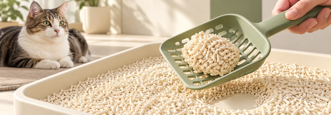 Firm, liftable tofu cat litter clumps