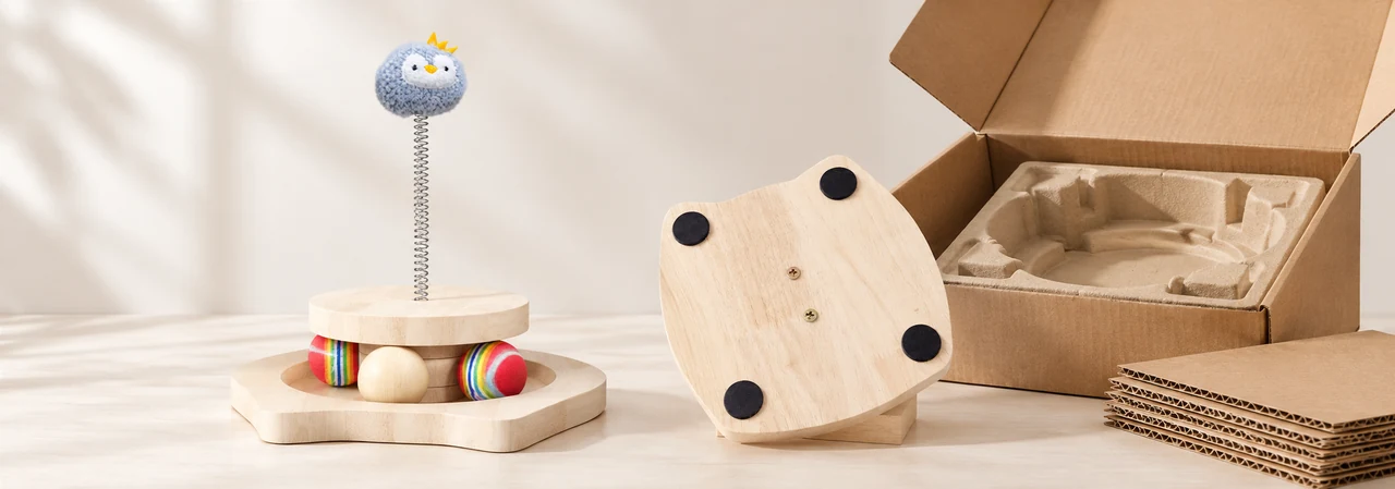 wood finish, branded logo, retail box, and instruction insert options