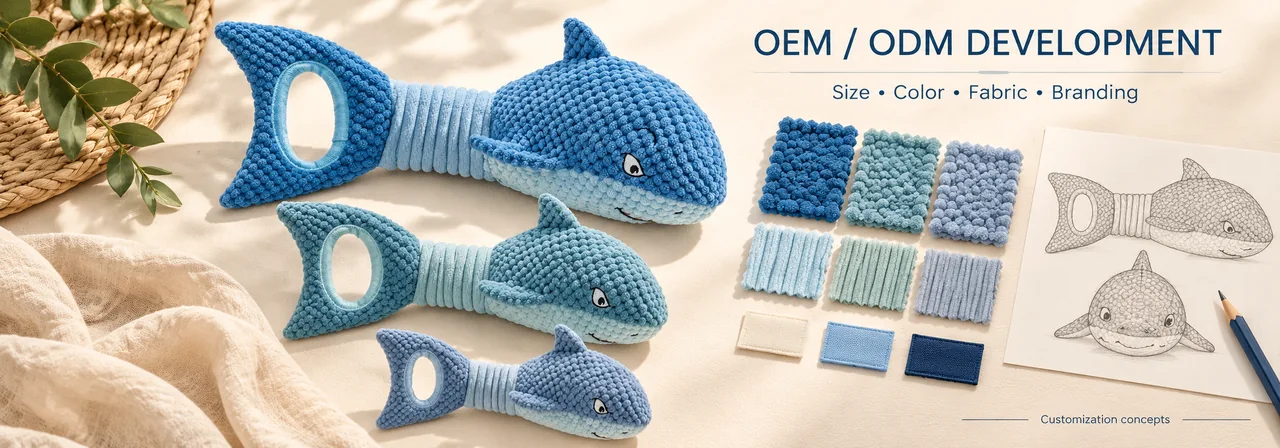 Custom shark plush toy sizes, fabrics, colors, and branding options