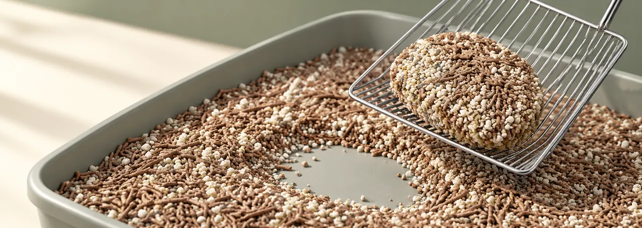 Firm clumps removed from a clean litter tray