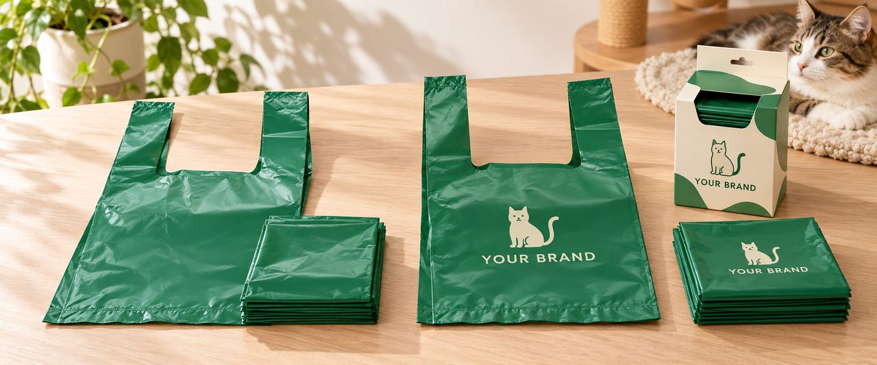 Cat litter bag prototypes and production-equivalent samples